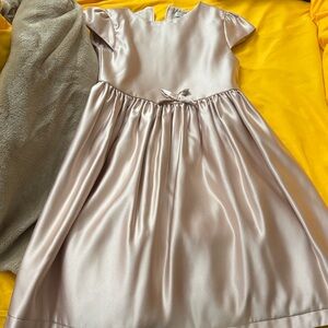 Charming Satin Kids Dress in Cream